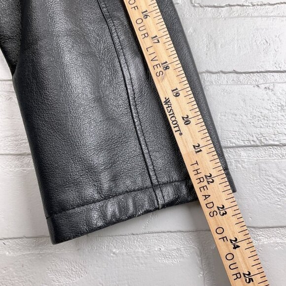 Middlebrook Park Jacket Men Small Black Leather Anorak Zip Retro Coat‎ Casual - Picture 9 of 14